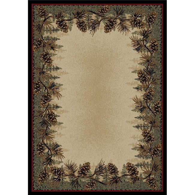 2'7" x 7'3" Wide Runner Lodge Cabin Bear Pinecone Area Rug *FREE SHIPPING* 2x8 