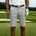 thumbnail image 2 of GrmtClth Mens Fashion Short‑Pants Casual Solid Color Straight Leg Formal Golf Shorts Flat Front Regular Fit Summer Daily Office Shorts Light Gray 33, 2 of 5