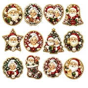 12PCS DIY Christmas Diamond Art Kits for Holiday Gift, Wood Pearl Painting Kits for Adults, Pearl Diamond Art with Diamond Art Accessories