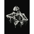 thumbnail image 2 of Women's Skeleton Ripping Rib Cage Graphic Print T-Shirt Black Casual Round Neck Short Sleeve Tee Slight Stretch Machine-Washable Activewear Ladies T Shirts, Edgy Fashion Top, Stretchy Material Shirt, 2 of 7
