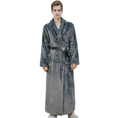 

Womens Long Robe Soft Plush Plus Size Warm Comfy Bathrobe for Ladies Mens Pajamas Sleepwear