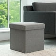 thumbnail image 4 of (4 pack) Mainstays Collapsible Storage Ottoman, Gray, 4 of 10