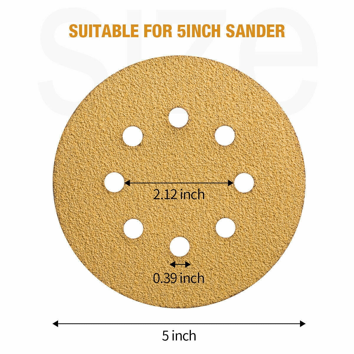 SATC 5 inch Sanding Discs 60-220 Grit Hook and Loop 8-Hole Orbital Sander Paper for Polishing