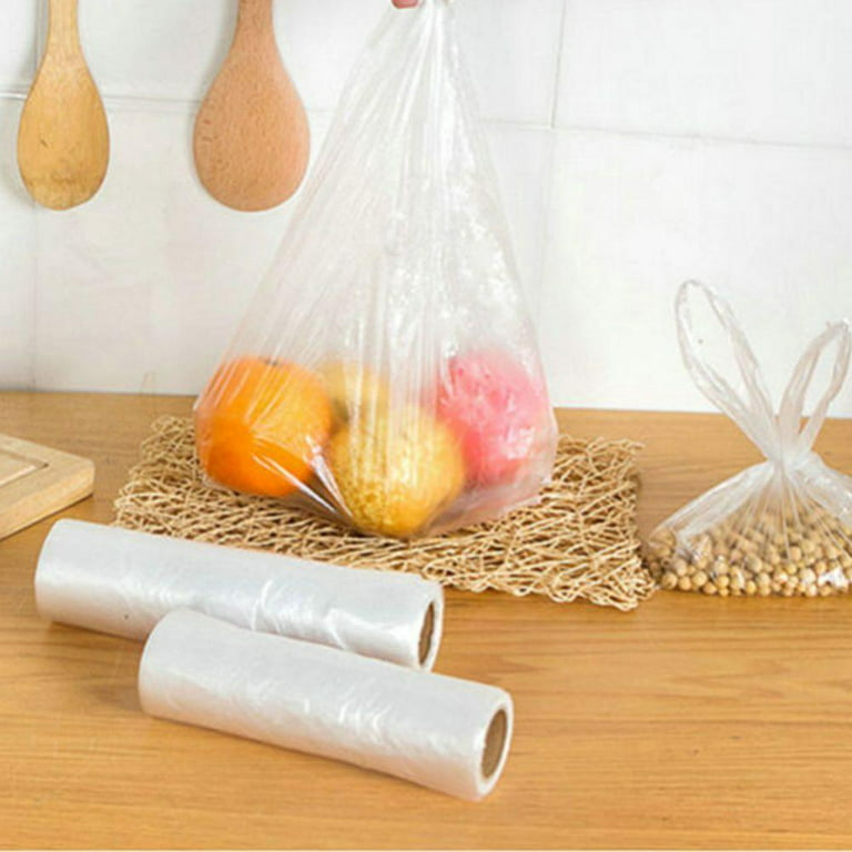 Big Sale!100PCS Transpare Roll Fresh-keeping Plastic Bags Refrigerator Food  Saver Bag 3 Sizes Food Preserving Storage Bags With Handle 