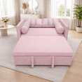 thumbnail image 2 of 68.5" Pull Out Sleeper Sofa Bed with USB Charging Port, Adjustable 3-Position Backrest, Modern Convertible Loveseat Couch for Living Room Guest Room, Pink, 2 of 13