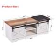 thumbnail image 6 of 47" Shoe Storage Bench,Entryway Bench,Modern Farmhouse Sliding Barn Door Storage Racks for Entryway Hallway,Brown+White, 6 of 6