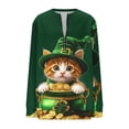 thumbnail image 2 of TaTaai Ladies Fashion St. Patrick's Day Printed Loose Round Neck Sweatshirt Long Sleeve Casual Top Soft Comfortable for Daily Home Office Streetwear Spring Fall Winter Gift, 2 of 5