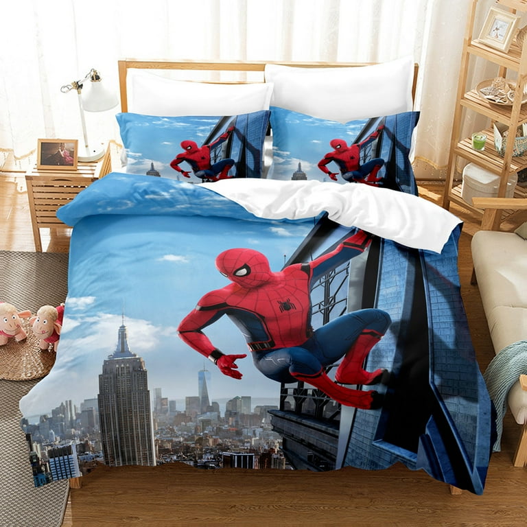 Spider-Man Bedding Set, 2-Piece/3-Piece Anime Ultra Soft