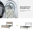 thumbnail image 4 of Queen Metal Platform Bed Frame Washable Orange Upholstered Slipcover with Headboard Footboard Under Bed Storage Space,Black, 4 of 10