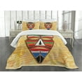 thumbnail image 3 of Ambesonne Tiki Bar Quilted Bedspread Set 3 Pcs, Prehistoric, King Size, Multicolor, 3 of 5