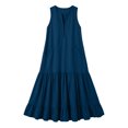 thumbnail image 4 of ClodeEU Women's Sleeveless V Neck Tiered Ruffle Maxi Dress with Pockets,Casual Loose Flowy Swing Dress Navy,Women's Plus M, 4 of 6