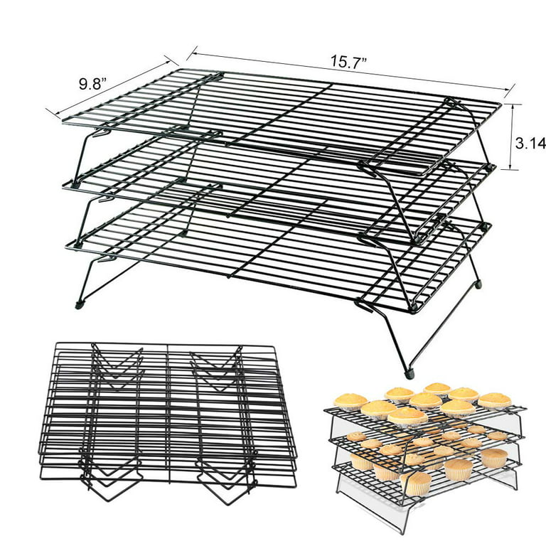 Upgraded Stackable Cooling Rack For Baking,3 Tier Jerky Rack Cooling Racks  For Cooking And Baking,cookie Cooling Rack Baking Racks,drying Racks,oven S