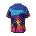 thumbnail image 2 of JUNZAN Mens Casual Button Down Shirts Short Sleeve Beach with Palm Trees Print Shirt-XX-Large, 2 of 7