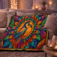thumbnail image 5 of Colorful Toucan Centered In Radiating Tropical Leaves, Soft Flannel Blanket with Decorative Mosaic Illustration Print, Housewarming Gift and Home Decor for Bedroom and Living Room, 5 of 7