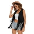 thumbnail image 2 of ANNECOSK Women’s Hippie Fringe Vest Faux Suede Tassel 60s 70s Western Cowgirl Costume for Party & Festival, 2 of 7