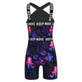 thumbnail image 2 of iiniim Girls Cross Straps Swimsuit Kids One-piece Boyleg Beach Sports Swimming Swimwear A Black Mermaid 16, 2 of 7