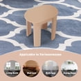 thumbnail image 3 of Modern Minimalist Low Small Plastic Round Stool, Beige Pink, 3 of 8