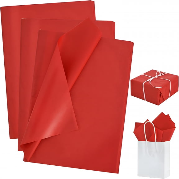 CCOCC 100 Sheets Red Tissue Paper,Wrapping Tissue Paper for Gift Bags,14 X 20 Inch Gift Wrap for Valentine Birthday Wedding Graduation Diy Crafts Holiday Flowers