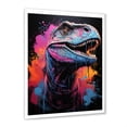 thumbnail image 2 of Designart "Blue and Purple Dinosaur Portrait" Animals Framed Wall Art - Modern Blue Dinosaur Hallway Framed Wall Art Decor, 2 of 6