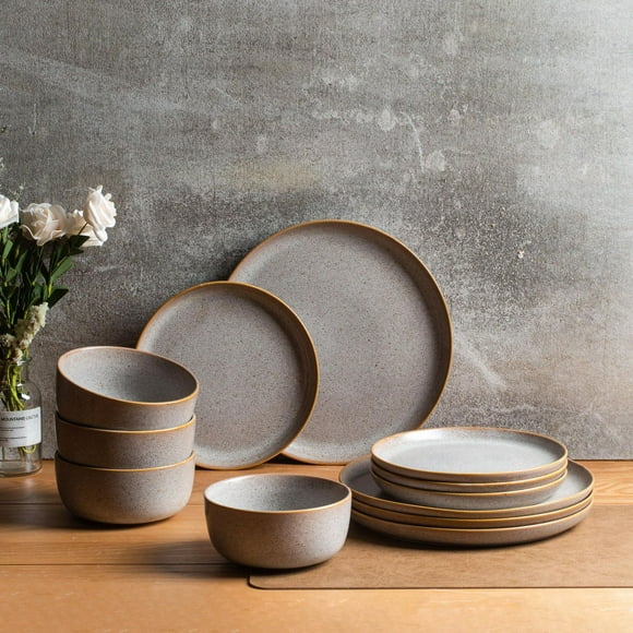 Home Trends Oat Speckle Grès 12 Pièces Table Set Home Trends Oat Speckle Grès 12 Pièces Table Set