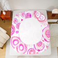 thumbnail image 5 of Manfei Geometric Circles Twin Bed Sets,Modern Minimalist Geometric Fitted Sheets,Pink White Flat Sheet For Teens,Ultra Soft Home Decor,3pcs, 5 of 7