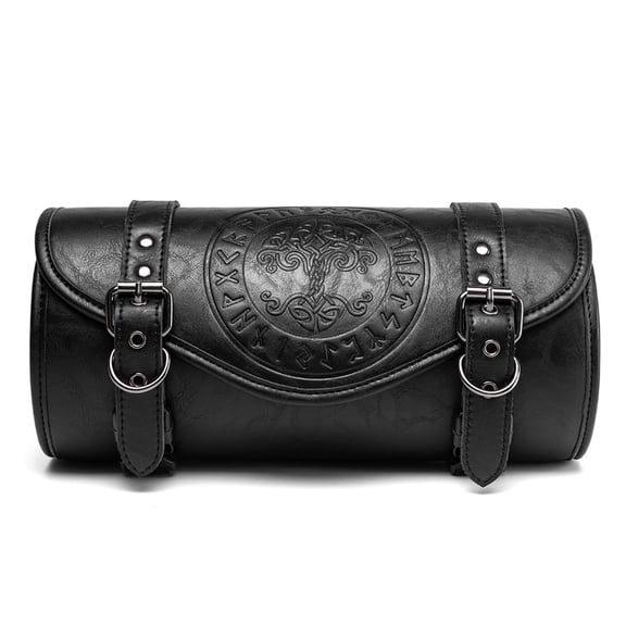 Unique Dark Punk Styles Motorcycle Headlight Bag Vintage Design Strong PU Leather Waterproof Tool Storage for Travel