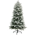 thumbnail image 3 of Nearly Natural Warm White Prelit LED Slim Flocked Fir Artificial Christmas Tree, 5', 3 of 10