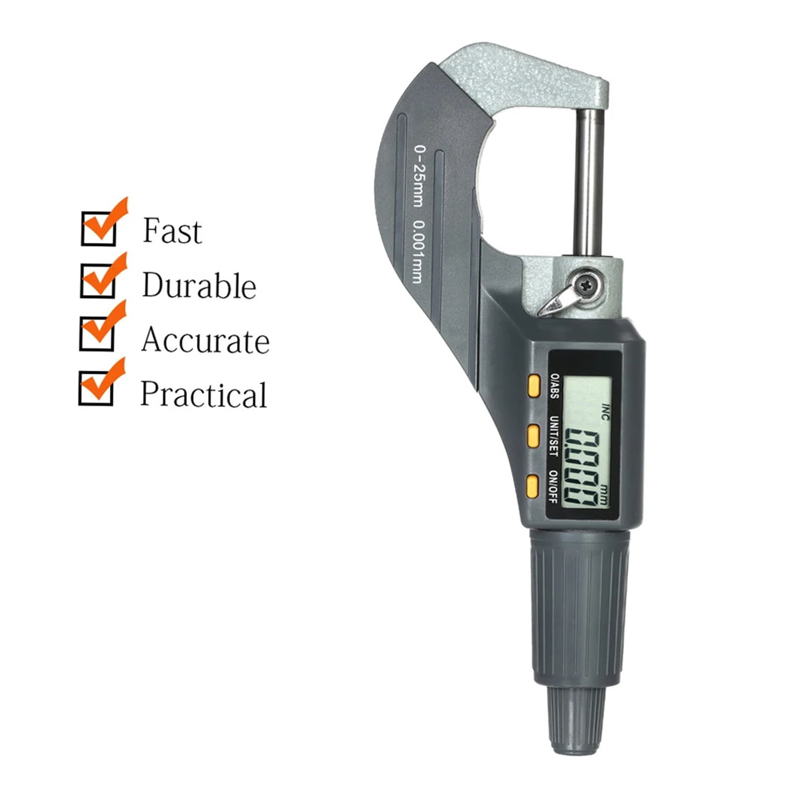 Digital Micrometer Caliper 0-25mm Electronic Outside Micrometers mm/in Unit Switchable 0.001mm High Precision Depth Micro Meter ,Precision Measuring