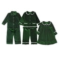 thumbnail image 3 of Conjuntos de pijamas de Navidad para bebé, ropa de dormir personalizada de terciopelo rojo con encaje, pijamas de invierno para niños y niñas, 3 of 3