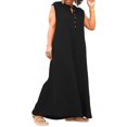thumbnail image 4 of HBFAGFB Combinaisons pour Femmes Grande Taille Col Rond Décontracté Sans Manches Taille Haute Combinaisons Noires Taille G, 4 of 8