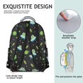 thumbnail image 5 of Alien UFO Black Pattern Backpack for School, Cute School Bag with Adjustable Shoulder Straps and Padded Back, 15.3"x11"x7.1", 5 of 5