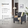 thumbnail image 2 of Ktaxon Accent Chair with Thick Cushion, Mid-Century Modern Single Sofa Linen Fabric Armchair for Living Room, Bedroom Dark Gray, 2 of 8