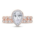 thumbnail image 2 of AFFY 1.16CT Moissanite Diamond Halo Engagement Bridal Ring Set for Women 14K Rose Gold over Silver-6, 2 of 6