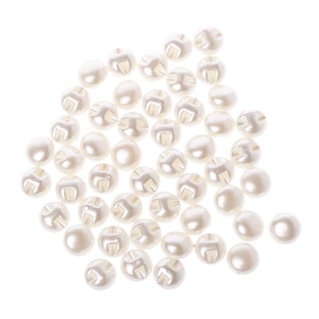 Botones de perlas de costura 50 unidades redondas 10mm 11mm suministros de regalo de joyería, 11mmmm Feliz Sencillez
