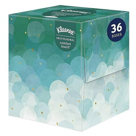 Kleenex Professional Facial Tissue Cube for Business (21270), Boîte de Mouchoirs pour le Visage Droit, 90 Mouchoirs/boîte, 36 Boîtes/boîte, 3.240 Mouchoirs/boîte