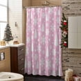 thumbnail image 3 of Christmas Tree Bathroom Shower Curtain Winter Snowflakes Stars White Pink Waterproof Washable Shower Curtains for Bathtub Bath Decor with Grommets and Hook 72 X 84 Inch, 3 of 8