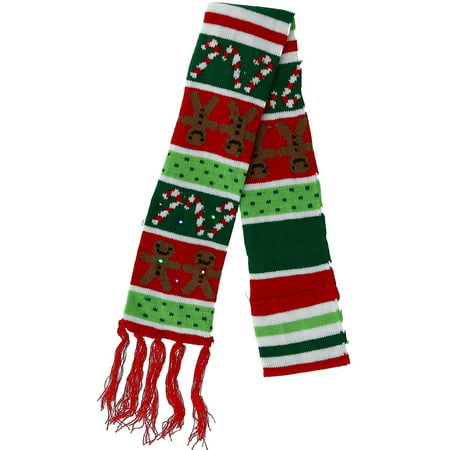 Lots a Lites Novelty Flashing Lights Holiday Scarf