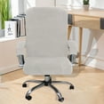 thumbnail image 4 of Shukii Velvet Office Chair Cover Stretch Computer Chair Cover Washable Chair Covers Chair Seat Cushion Protector Cover Ivory Large, 4 of 7