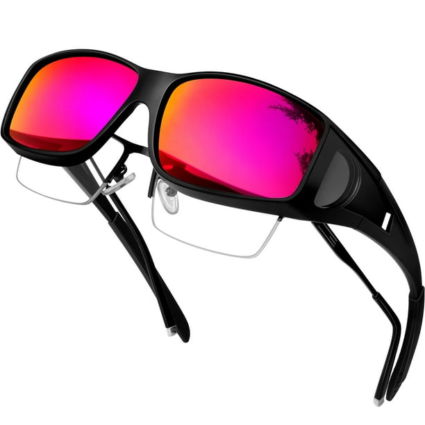 Lentes de Sol Polarizados UV400 KANASTAL para Usar Sobre Anteojos - Negro