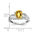 thumbnail image 2 of Primal Gold 14 Karat White Gold 8x6mm Oval Citrine Checker and Diamond Ring, 2 of 3