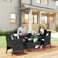 thumbnail image 2 of Outsunny Rattan Outdoor Furniture Set with Chairs Patio Furniture Set Black, 2 of 10