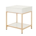 thumbnail image 6 of OSP Home Furnishings Alios End Table with White Gloss Finish and Gold Chrome Plated Base, 6 of 6