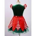 thumbnail image 7 of Yruioon Girls Kids Christmas Santa Dance Tutu Dress Ruffles Velvet Princess Gown for Party Green 12, 7 of 7