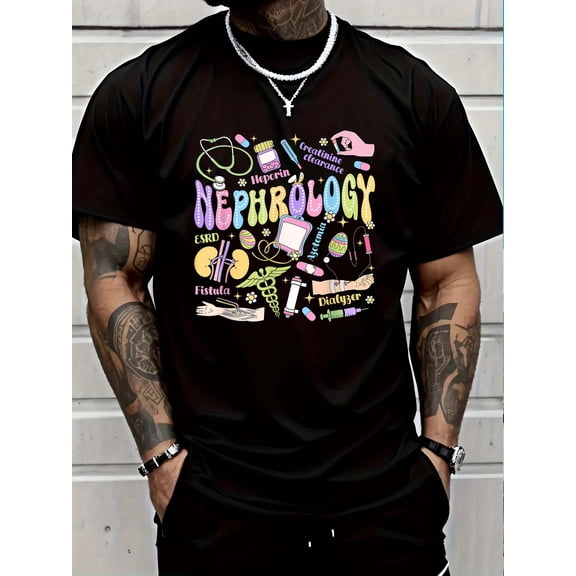 100% Cotton Nephrology Life Easter Day Dialysis Tech Nephrology Nurse T-Shirt Graphic T-shirts for men and women