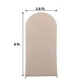 thumbnail image 6 of Balsa Circle 6 ft Nude Fitted Matte Spandex Round Top Wedding Arch Backdrop Stand Cover Party Events Decorations, 6 of 8