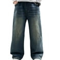 thumbnail image 6 of Krdevn Boys Lined Jeans Winter Casual Straight Leg Pants Comfortable Warm Trousers for Toddlers and Kids with Stylish Design,Fall Clothes,Size:5-6 Years, 6 of 7
