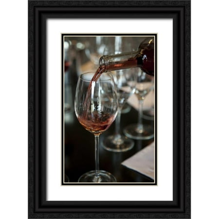 Kaveney, Wendy 21x32 Black Ornate Wood Framed with Double Matting Museum Art Print Titled - Argentina, Mendoza A rose wine being poured