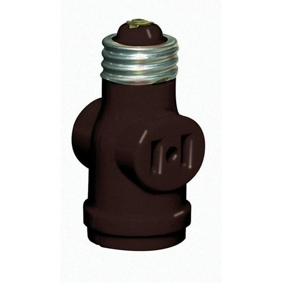 Leviton 1403 Two Outlet Socket Adapter, Black