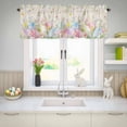 thumbnail image 5 of Valances for Windows Spring Flower Leaf Easter Egg Rod Pocket Short Curtain for Bathroom Living Room Bedroom Rustic Pastoral Plant Retro Linen 1 Panel 54x18in, 5 of 9