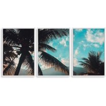 IDEA4WALL 3 Piece Canvas Wall Art Tropical Palm Trees Canvas Prints Framed Wall Art Decor